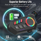 K06A Motorcycle Helmet Bluetooth Headset – Wireless Intercom with Noise Reduction & RGB Control