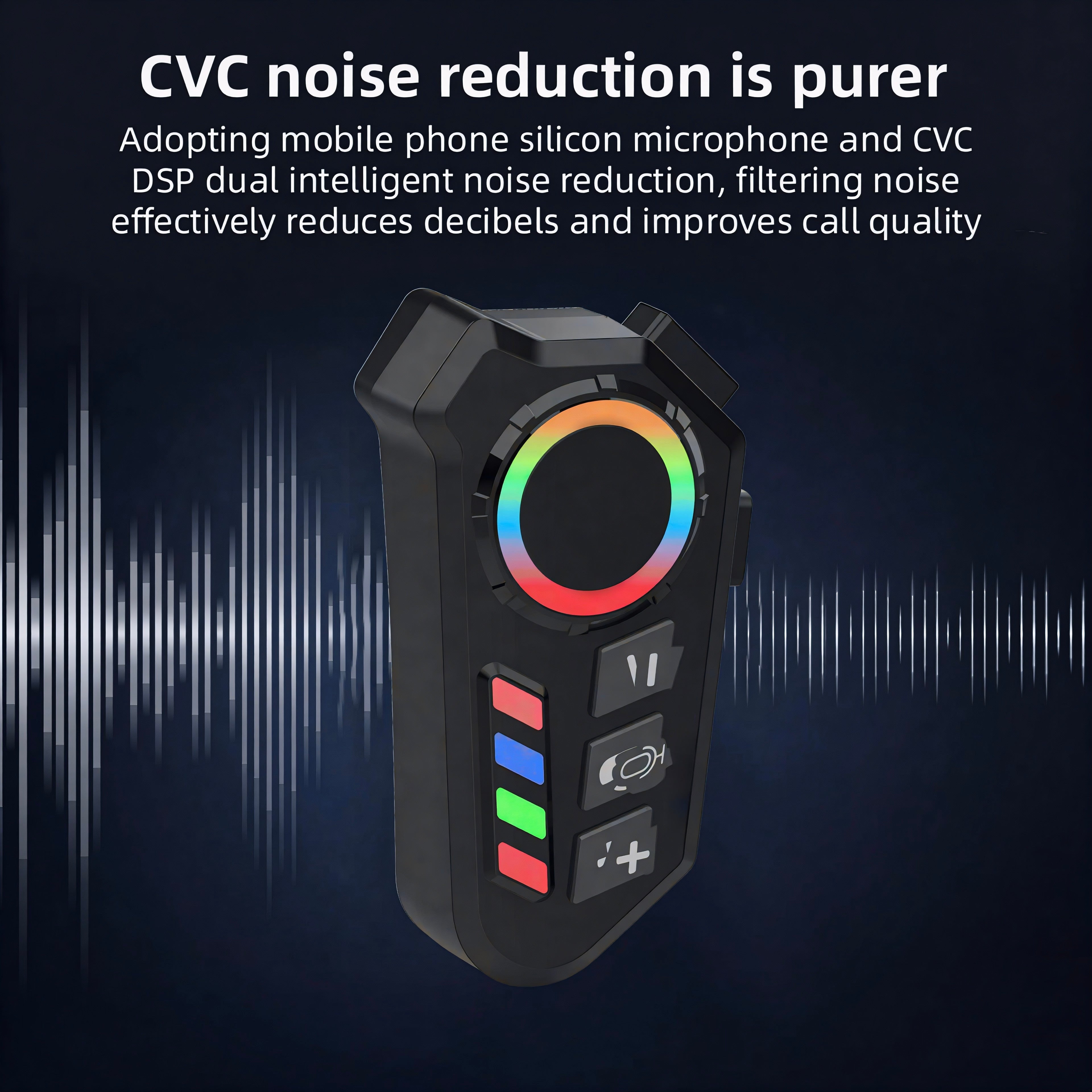 K06A Motorcycle Helmet Bluetooth Headset – Wireless Intercom with Noise Reduction & RGB Control
