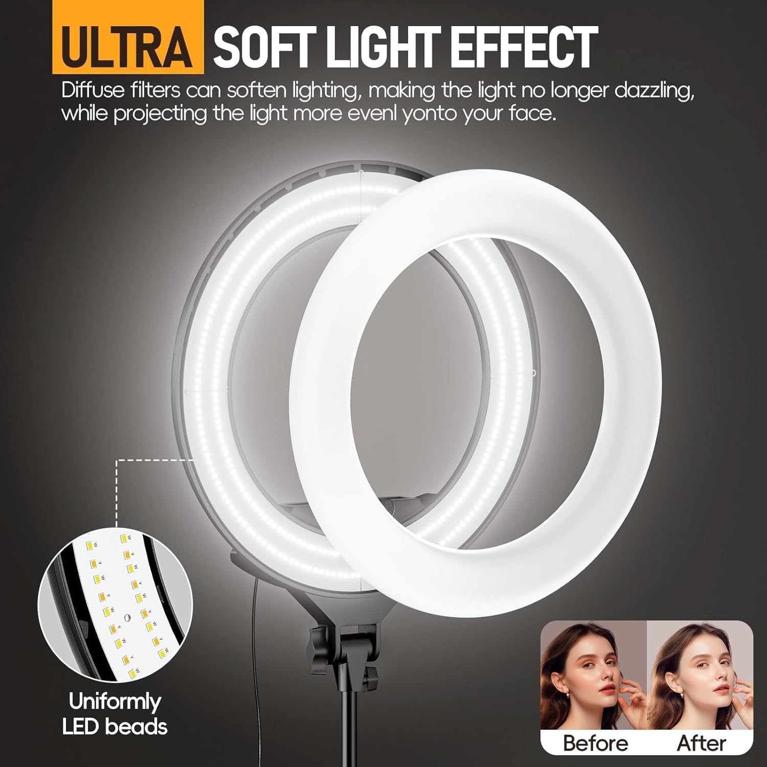 26CM Selfie LED Ring Light - 3 Mode Light