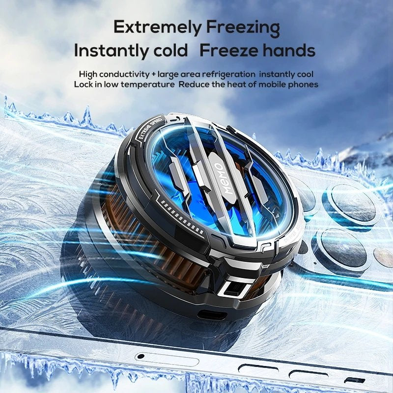 MEMO CX07 Mobile Cooling Fan - Magnetic Semiconductor Phone Radiator for Gaming - Instant Cooling RGB Fan for IOS & Android - Universal PUBG/Free Fire Heat Sink