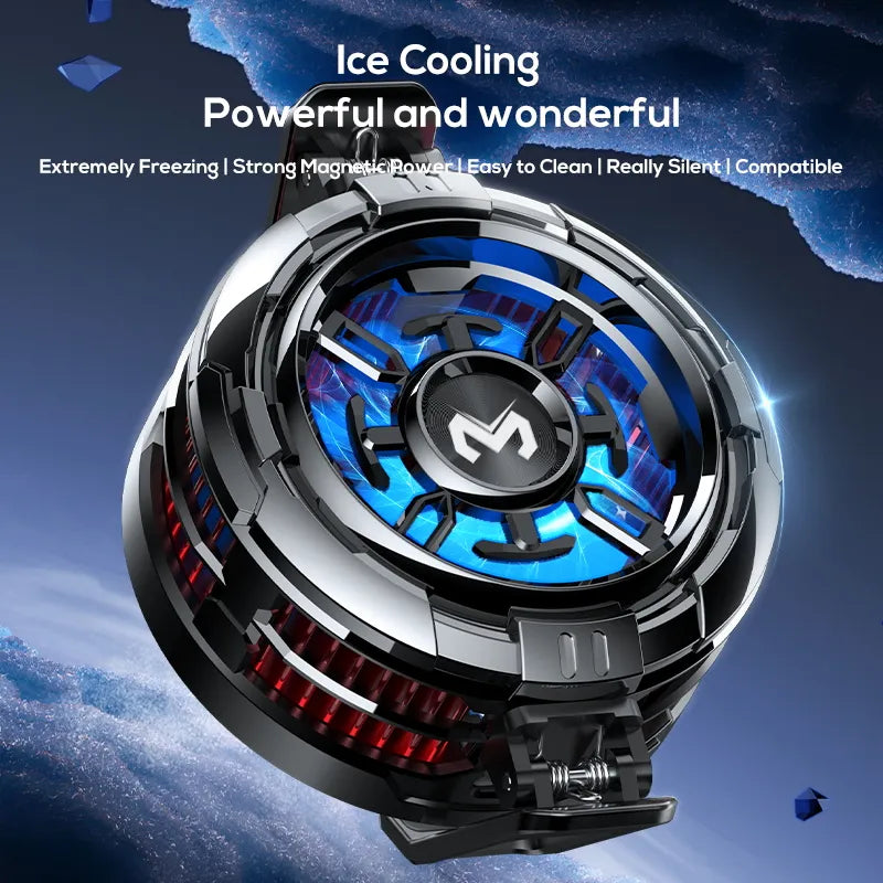 MEMO CX08 Magnetic Mobile Cooler – 2-in-1 Magnetic + Clip-on Cooling Fan for Gaming (PUBG, Free Fire) – RGB Semiconductor Radiator for iPhone & Android