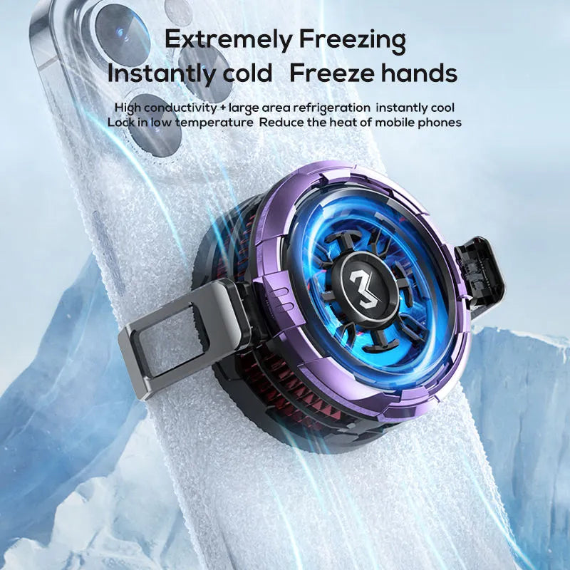 MEMO CX08 Magnetic Mobile Cooler – 2-in-1 Magnetic + Clip-on Cooling Fan for Gaming (PUBG, Free Fire) – RGB Semiconductor Radiator for iPhone & Android