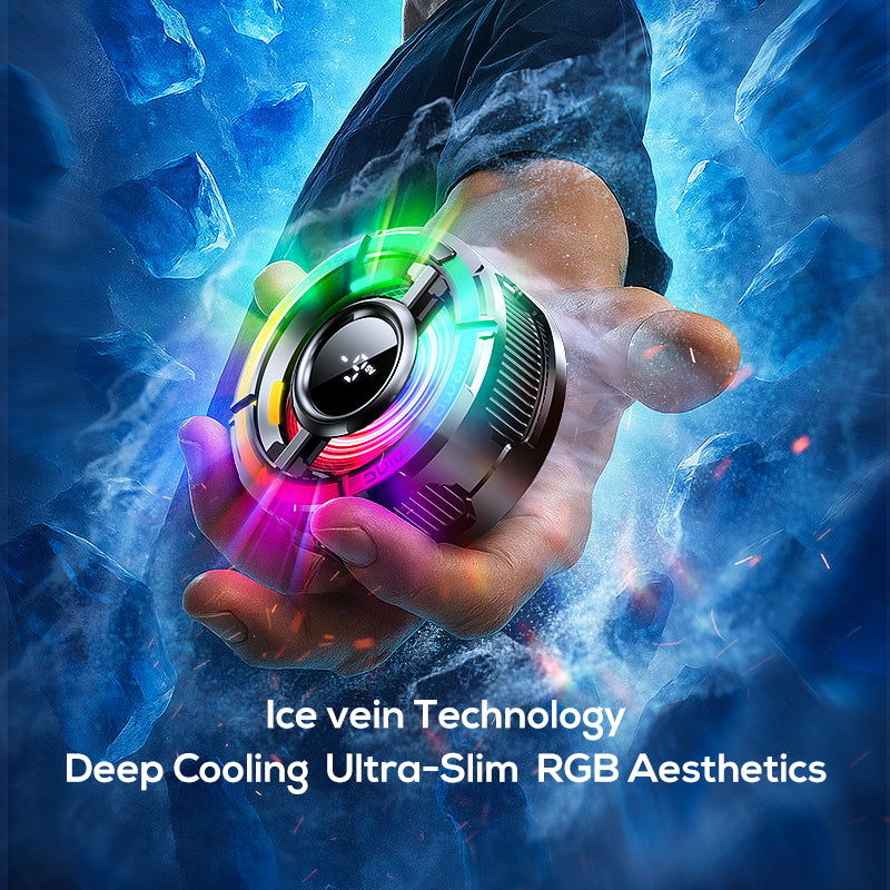 MEMO CX15 Magnetic Mobile Cooler - RGB Semiconductor Magnetic Fan for iPhone & Android - Ultra-Portable Gaming Radiator for PUBG, Free Fire & Streaming - Instant Freeze Cooling