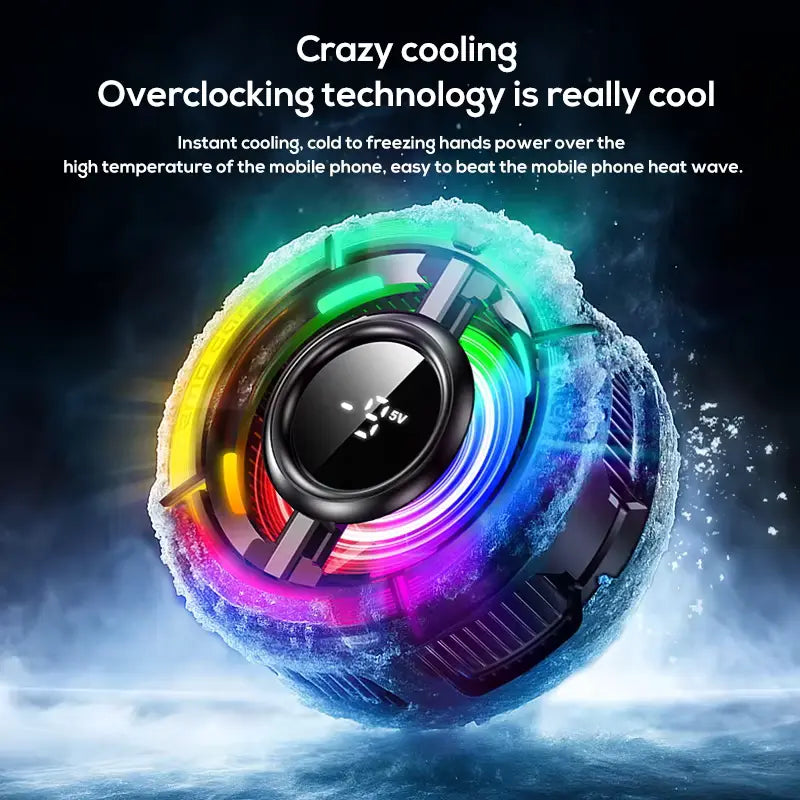 MEMO CX15 Magnetic Mobile Cooler - RGB Semiconductor Magnetic Fan for iPhone & Android - Ultra-Portable Gaming Radiator for PUBG, Free Fire & Streaming - Instant Freeze Cooling