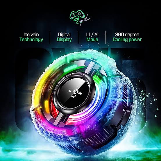 MEMO CX15 Magnetic Mobile Cooler - RGB Semiconductor Magnetic Fan for iPhone & Android - Ultra-Portable Gaming Radiator for PUBG, Free Fire & Streaming - Instant Freeze Cooling