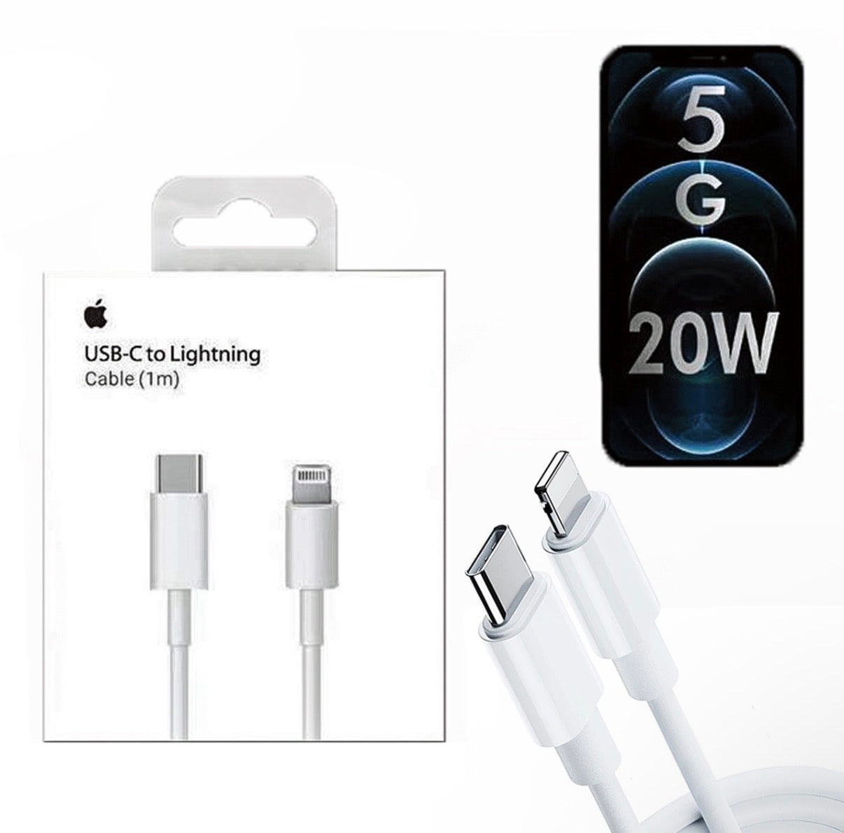 Apple 20w PD cable Original 1 meter - White