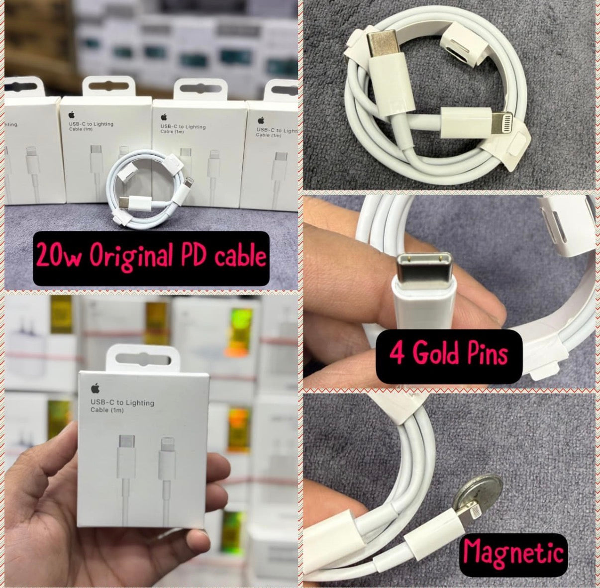 Apple 20w PD cable Original 1 meter - White