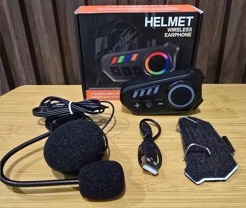 K06A Motorcycle Helmet Bluetooth Headset – Wireless Intercom with Noise Reduction & RGB Control