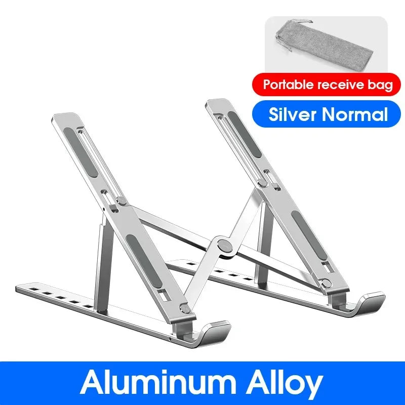 Laptop Stand Foldable Aluminum Alloy Laptop Holder with Adjustable Angles Portable for Notebook Computer Mobile Bracket Lifting Cooling Holder Non-slip