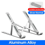 Laptop Stand Foldable Aluminum Alloy Laptop Holder with Adjustable Angles Portable for Notebook Computer Mobile Bracket Lifting Cooling Holder Non-slip