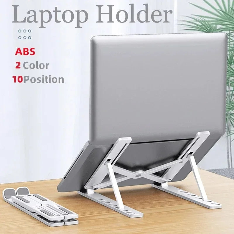 Laptop Stand Foldable Aluminum Alloy Laptop Holder with Adjustable Angles Portable for Notebook Computer Mobile Bracket Lifting Cooling Holder Non-slip
