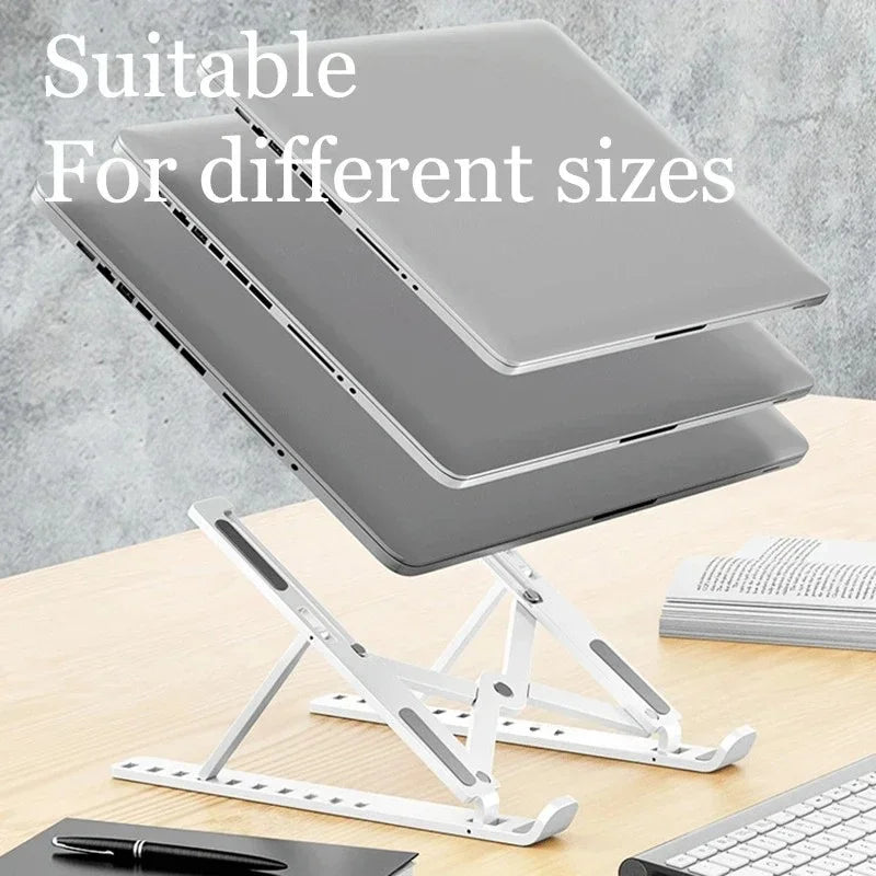 Laptop Stand Foldable Aluminum Alloy Laptop Holder with Adjustable Angles Portable for Notebook Computer Mobile Bracket Lifting Cooling Holder Non-slip