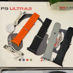 P9 Ultra 2 Smart Watch Combo with Wireless Bluetooth Headphones & 4 straps
