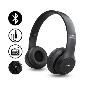 New Project (7) P47 Wireless Headphone - Black/Blue - Image 2