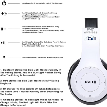 New Project (9) P47 Wireless Headphone - Black/Blue - Image 6
