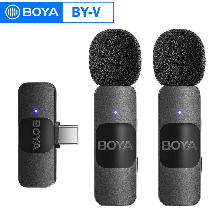 Plokama-tripod-5-1 BOYA BY-MW3 Wireless Dual Microphones with Type C and Iphone Connector - Image 5