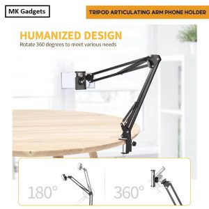 Home Overhead Tripod with Holder for Phone and Tablet