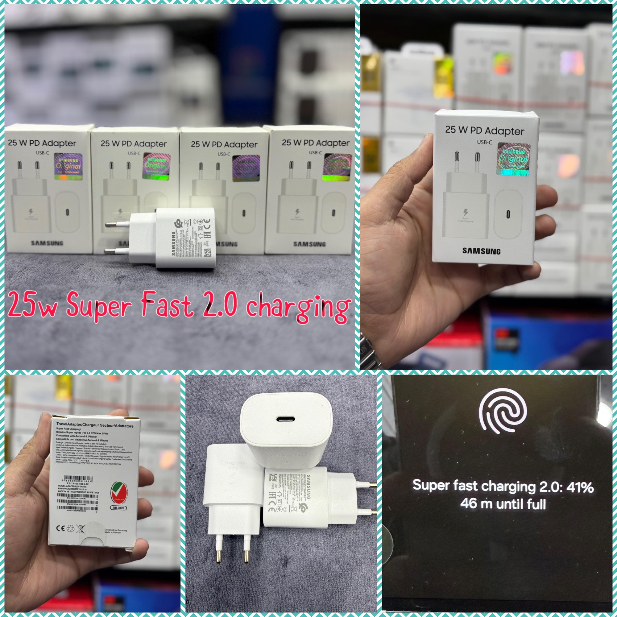 fdcb81cf-88d3-4da5-92c6-ffab0c2c1a9f.jpg Samsung Power Adapter "25W PD" (USB-C) "Master Copy" - White - Image 2