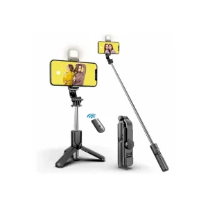 R1S-L 3 in 1 Selfie Stick 6ft LED Light Tripod & Aluminium Design
