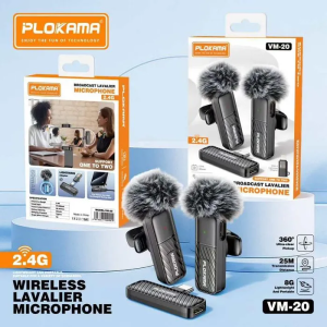 Plokama VM-20 dual wireless lavalier microphone set with receiver