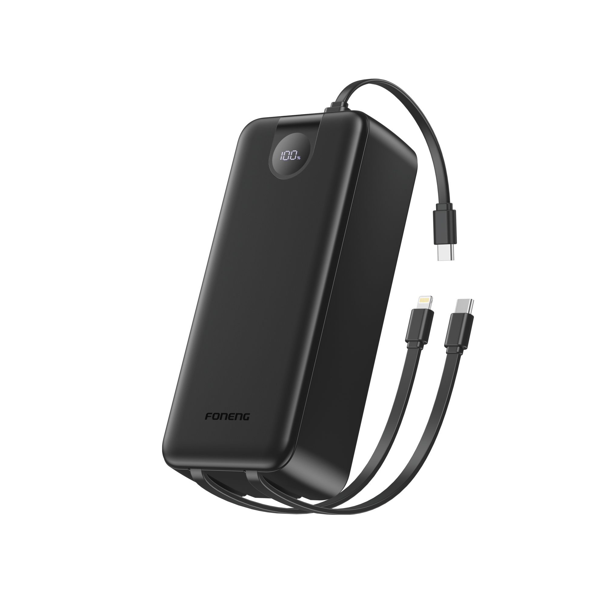 foneng px108 product 3 Foneng PX108 30000mAh power bank with built-in Type-C and Lightning cables
