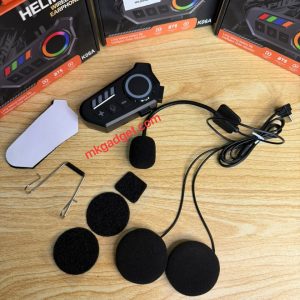 K06A Bluetooth helmet headset with 2 speakers, microphone and RGB light ring