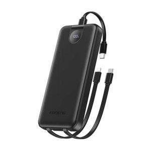 Foneng PX107 20000mAh power bank with built-in Type-C and Lightning cables